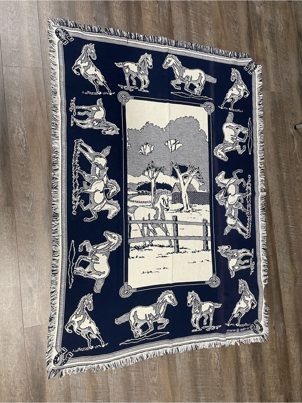 1991 MWW 100% cotton woven horse throw